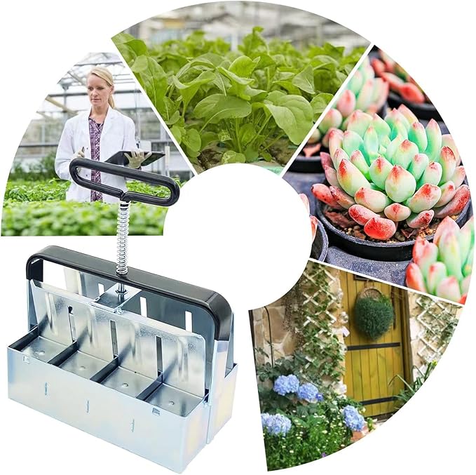 Soil Block Maker Upgraded 8PCS 2in Manual Seed Blocker with Comfort-Grip Handle Soil Blocking for Seed Start Garden Soil Potting Soil for Outdoor Plants Used Repeatedly (7.7in*4in)