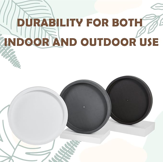 17.5 Inch Planter Caddies Rolling Saucer Caddy with Wheels, Heavy Duty Wheeled Stand for Potted Plant, Round Coaster Roller Base Tray with Casters, Flower Pot Dolly Holder for Indoor Outdoor