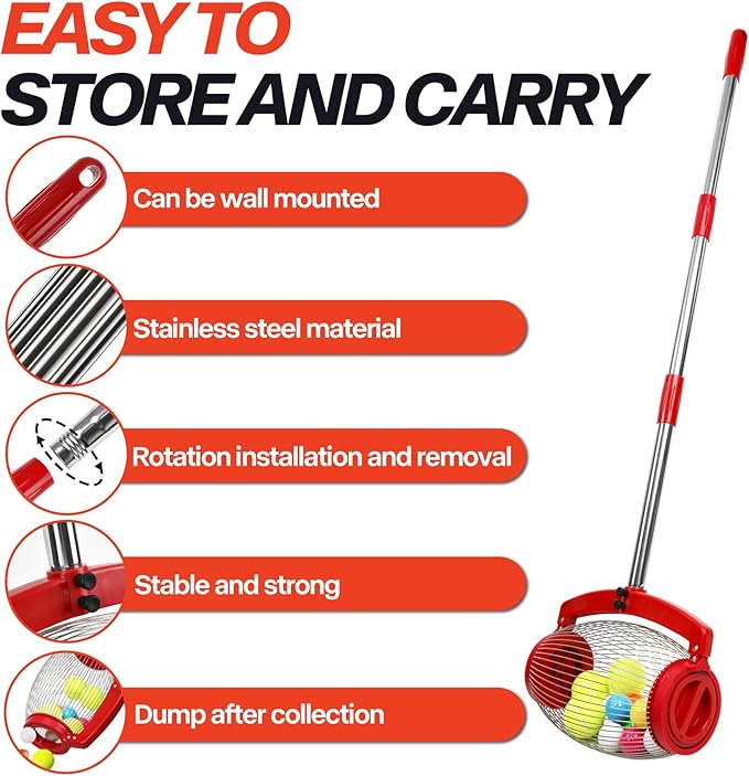 ActDoer Nut Gatherer, Walnut Picker Upper Roller, Pecan Picker Upper - Side Opening Dump | Apply to Walnut, Hickory, Chestnuts, Pinecone, Nerf Balls, Pet Toy Ball, Golf Ball, Objects Size 3/4'' to 3''