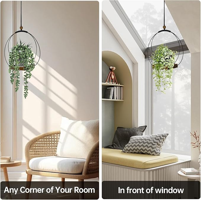 Hanging Planters for Indoor Plants - Plant Hanger Outdoor Pack of 2, Metal Plant Hanger Mid Century, Hanging Wall Ceiling Window, Gift for Mom, Plant Lovers, Housewarming