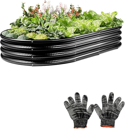 Raised Garden Bed, Galvanized Planter Raised Beds for Outdoor,Vegetables, Flowers & Herbs, Heavy-Duty Metal Raised Garden Beds Outdoor, Rust-Resistant & Easy Assembly (Black, 6x3x1 ft)