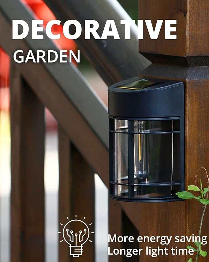 Solar Fence Lights, 12 Pack Waterproof Solar Lights Outdoor, Outdoor Solar Lights for Fence Garden Yard Step Deck Stairs