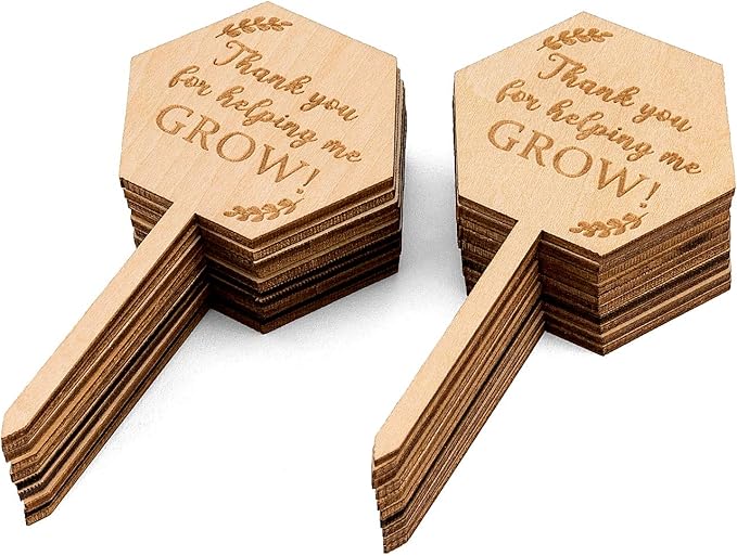 Thank You for Helping Me Grow Succulent Tags Teacher Appreciation Gifts, PARBEE 40PCS Hexagon Plant Stakes Labels Gift for Mother's Day Christmas Thanksgiving Baby Shower