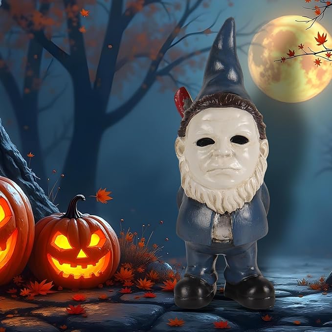 Christmas Horror Decor Garden Gnomes Christmas Table Decor Halloween Decorations Indoor Garden Statue Home Decor Horror Movie Merchandise Gifts-Blue