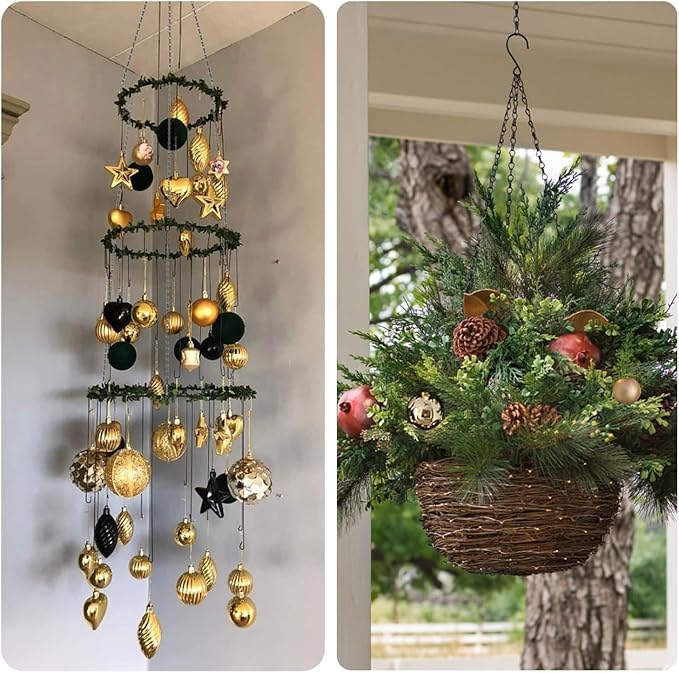 15 Pack BLK Storagehook Black Hanging Chains with Hooks, 21" Chain for Hanging Planter, Bird Feeders, Baskets Billboards Lanterns Wind Chimes Ornaments