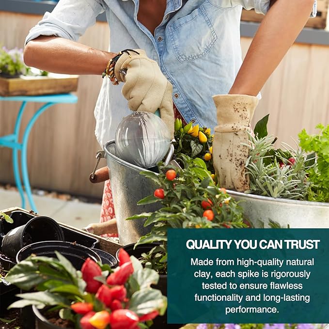 Blumat Glass Plant Watering Globes - Consistent Hydration Devices for Plants - Self-Watering System for Indoor and Outdoor Use - Automatic Plant Care Solution for Vacations