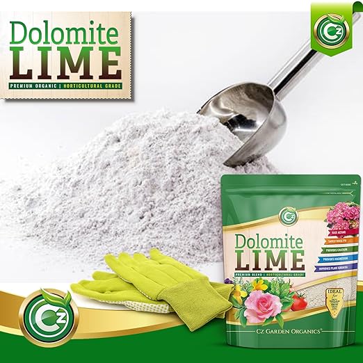 Organic Dolomite Lime 10LB - Made in USA - Garden Soil Amendment Fertilizer for Plants. Calcium/Magnesium Additive. Raise & Stabilize pH - Earthbox Tomatoes & Peppers Blossom End Rot. OMRI Listed
