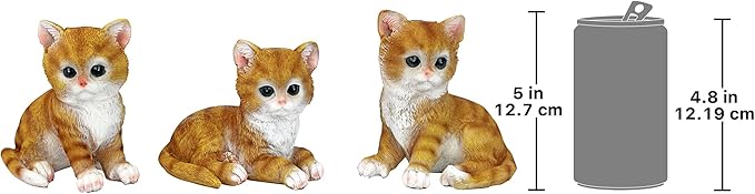 Design Toscano Tabby Kitten Triplets, Baby Cat Statues