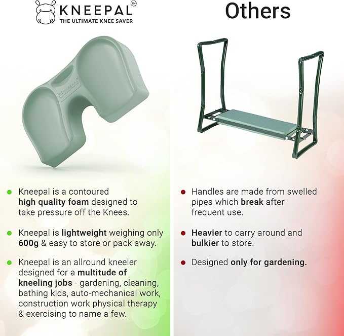 Extra Thick Garden Kneeler Pad for Gardening Baby Bath Kneeling Cushion Heavy Duty Multifunctional Knee Safety Memory Foam Mat for Mechanic Work and any Household DIY Chores, Lt. Green