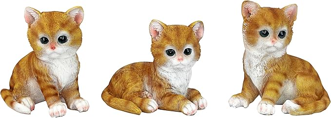 Design Toscano Tabby Kitten Triplets, Baby Cat Statues