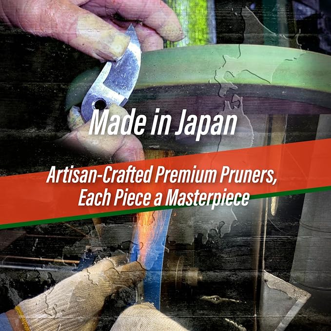 SUIZAN Bypass Pruning Shears 8” - Professional Japanese Hand Pruners Garden Scissors Gardening Tools