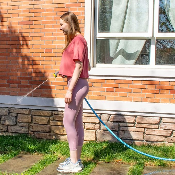 Fevone Garden Hose 100 ft, Heavy Duty Water Hose, Hybrid Polymer, Kink Resistance, Lightweight, Flexibility, Durability, Leak Free, Aluminum Fittings, 3/4" GHT, 5/8" ID, 600 Psi, Drinking Water Safe