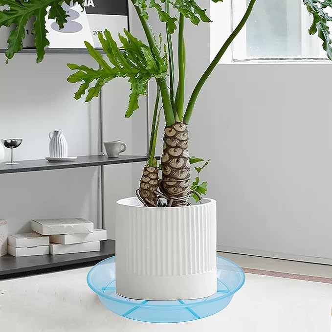 2 Pack Plant Saucer Drip Tray 12 inch, Heavy Sturdy Plastic Planter Flower Pot Saucers for Indoor Outdoor Garden, Plant Water Drip Trays for pots (12" 2Pack, Blue)