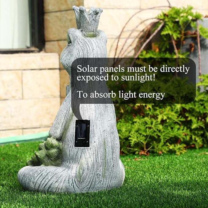 Large Garden Statue Yoga Frog Sustainable Eco-Friendly Solar Lights with LED Sustainability Sculpture Courtyard Balcony Home Decoration(20" Tall