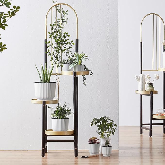 T4U 7 Inch Self Watering Pots for Indoor Plants, 4 Pack White Plastic Flower Pots for All House Plants, Flowers, African Violets