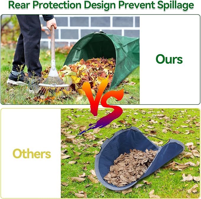 53 Gallon Leaf Collector,Large Yard Dustpan,Portable Pop Up Leaf Bags, Foldable Leaf Pick Up Tools,Reusable Yard Garden Bags for Leaves Lawn Trash(200L)