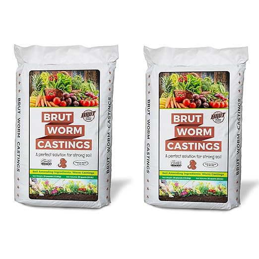 All Organic Fertilizer Worm Castings Filled with Nutrients and Minerals for a Variety of Indoor and Outdoor Plants, 30 Pounds, 2 Pack