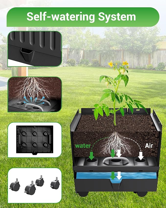 Tomato Planter Box with Trellis, 68.7" Tall Self Watering Tomato Cages for Climbing Vegetables Plant, Raised Garden Bed for Garden, Tomato Plant Support Pots for Patio Indoor Outdoor(68.7" )