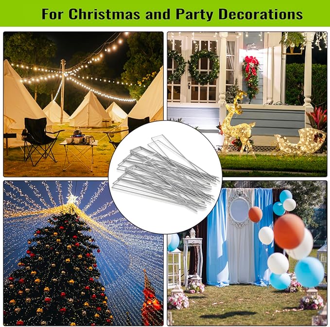 CEWOR 300 Pack Landscape Staples 6 Inches, 11 Gauge Galvanized Metal Garden Stakes Landscaping Landscape Fabric Staples Sod Pins for Lawn, Barrier Fabric, Garden Fence, Ground Cover