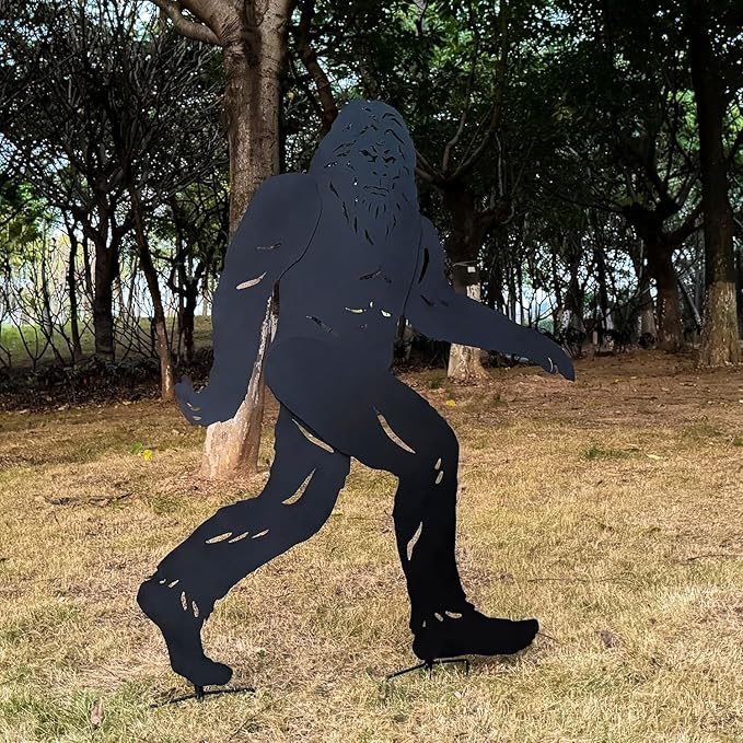 4ft Bigfoot Metal Outdoor Decor Big Foot Sasquatch Gifts for Men/Women Bigfoot Silhouette Statues for Yard Art, Patio, Lawn, Forests, Garden Decor, Yard Display, Garden Decorations