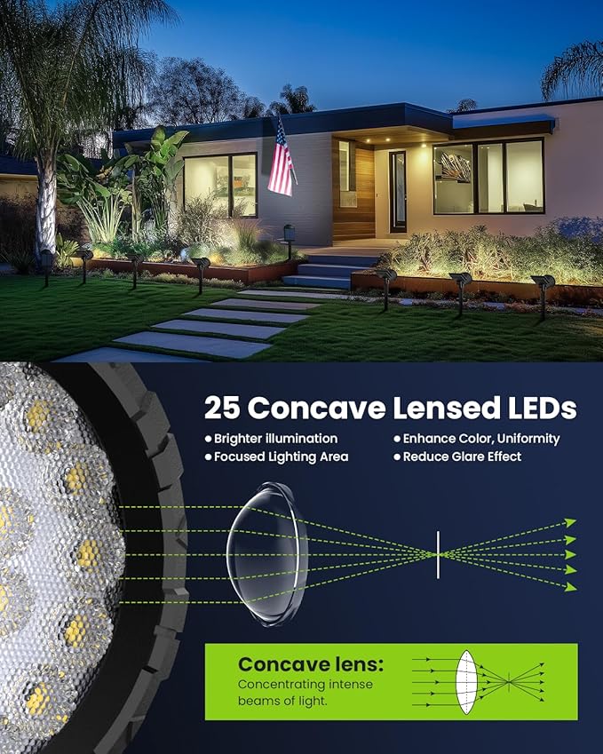 Solar Spot Lights Outdoor Waterproof, Solar Powered Flag Lights Halloween Lights, Landscape Spotlights for Tree, House, Yard, Garden, Christmas Decorations-4 Pack