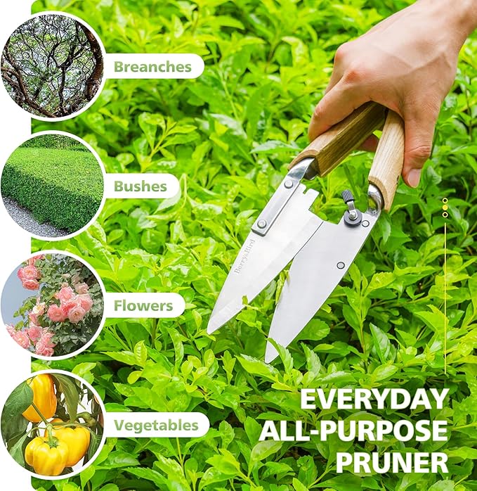 Berry&Bird Hand Shears, Single Bow Straight for Wool Sheep Shear for Alpaca, Pet, and Horse Shearing, Stainless Steel Large Grass Scissors for Cutting, Gardening, Pruning, and Trimming - 11.8'' Long