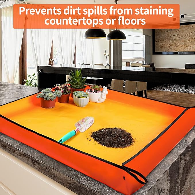 3 PCS 39.5" X 39.5" Extra Large Repotting Mat for Indoor Plants Transplanting and Dirt Control, Gardening Gifts