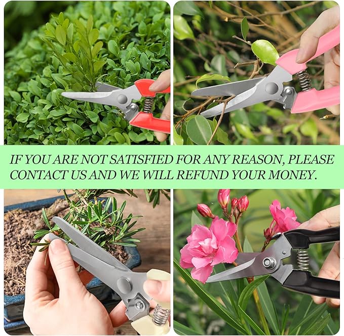 Premium garden shears, meperez pruning scissors gardening tools, pruners for flower, bushes, rose and fruit tree, use for florist, yard and orchard the plant clippers, sharp steel anvil snips
