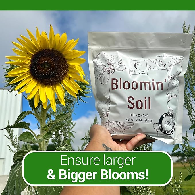Elm Dirt Premium Bloom Soil - 100% Organic for Outdoor & Indoor Plants | Enhancer for Plant Growth & Healthy Nutrients - Big Bloom Activator, 4 lbs