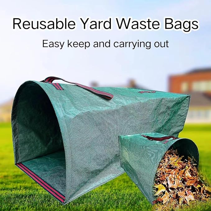 2 PACK Leaf Bag Holder,Garden Bags for Debris,Collapsible Yard Waste Bag With Gardening Gloves, Reuseable Heavy Duty Lawn and Leaf Bags,40 Gallons Yard Garden Bags for Leaves Lawn Grass Clippings