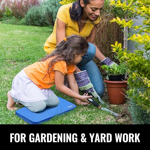 NETANY 2 Pack Extra Thick Kneeling Pad for Gardening, Comfortable Knee Pad Cushion, Extra Large Foam Kneeler Mat for Gardening, Baby Bath, Workout, Exercise & Yoga, Mechanic, 17.8 x 11 x 1.5 in, Blue