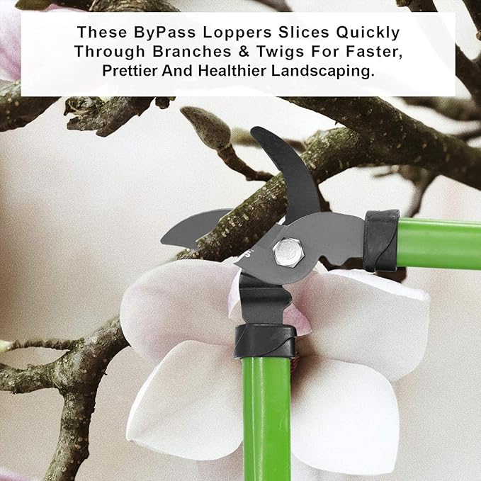 WilFiks 15" Mini Bypass Lopper, Garden Pruning Shears, Tree Trimming Hand Tool, Classic Steel Hand Gardening Scissors with A Comfortable, Shock Absorbing Handle, Strong Pruner For Tree Branches