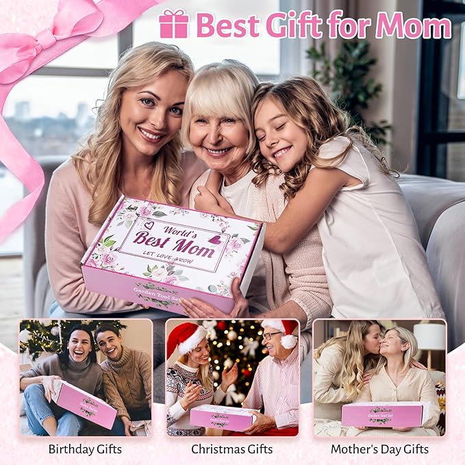 Pink Gardening Tools, Garden Tool Set for Women, 7 Piece Womens Gardening Kit with Gardening Hand Tools Straw Hat Floral Gardening Apron and Gloves,Gardening Gifts for Women Pink