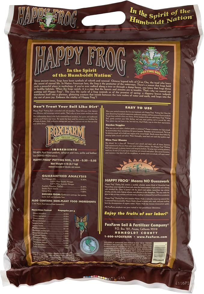 FoxFarm Happy Frog Potting Soil, 12qt (Pack of 2) - for Indoor/Outdoor Container Plants, Improves Root Efficiency, pH Adjusted for Optimal Nutrient Uptake - Contains Microbes and Humic Acids