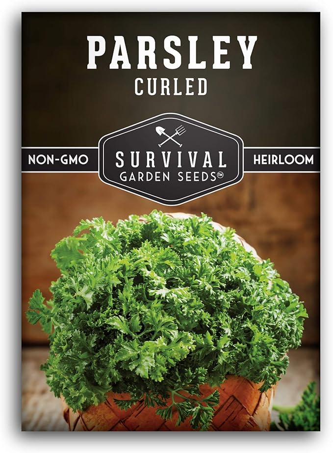 Survival Garden Seeds - Curled Parsley Seed for Planting - Packet with Instructions to Plant and Grow Nutritious Curly Parsley Herb Plants in Your Home Vegetable Garden - Non-GMO Heirloom Variety