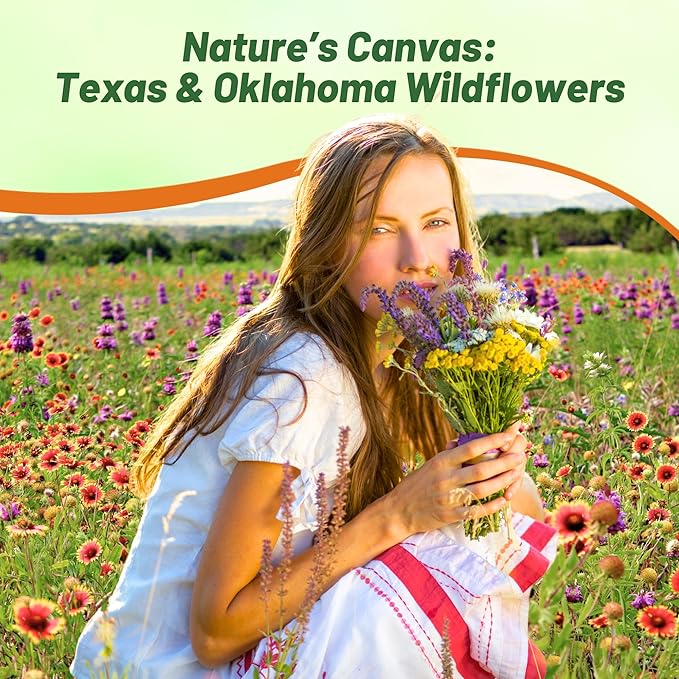 Outsidepride Texas & Oklahoma Wildflower Seed Mix - 1 lb. Drought-Tolerant, Blend of Annual & Perennial Flower Seeds for Vibrant, Pollinator-Friendly Gardens, Thrives in Full Sun & Well-Drained Soil