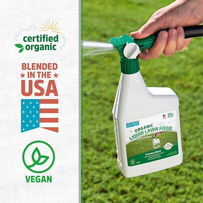 Back to the Roots 100% Organic USA-Made Liquid Lawn Food 32oz Covers 2,000 sq ft Safe for Pets and All Lawn Types