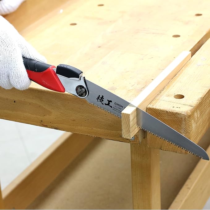 KAKURI Japanese Pull Saw Folding for Woodworking 8-1/4", Foldable Hand Saw for Wood, Timber, Raw Wood, Tree Branch, Razor Sharp Japanese Steel Blade, Made in JAPAN
