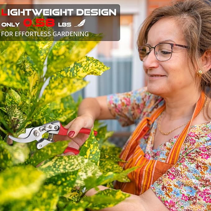 Pruning Shears for Gardening - DECERK 8.5" Professional Bypass Garden Scissors & Clippers, Heavy Duty Hand Held Pruners for Branch & Tree Trimming, Gardening Gifts for Women Men, 2025 Gardener Tools