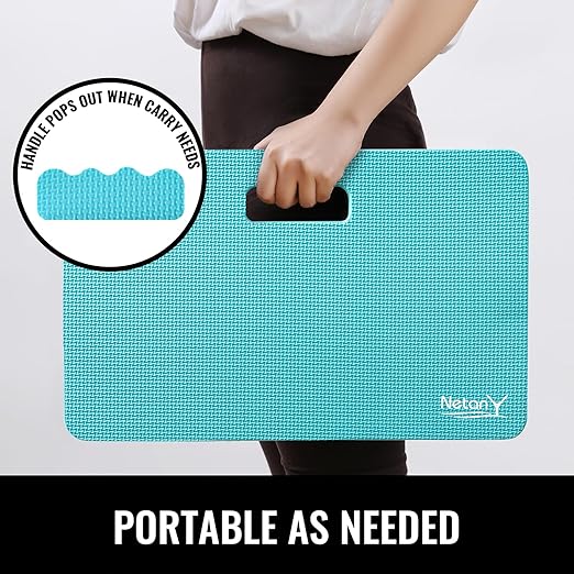 NETANY Extra Thick Kneeling Pad for Gardening, Comfortable Knee Pad Cushion, Extra Large Foam Kneeler Mat for Gardening, Baby Bath, Workout, Exercise & Yoga, Mechanic, 17.8 x 11 x 1.5 in, Turquoise