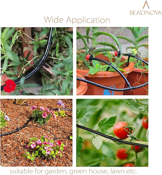 BEADNOVA Drip Irrigation Connectors 160 Pcs Mix 1/4 Inch Barbed Connector Tees Elbows Straight Couplings Drip Line Plugs Irrigation Connectors for 1/4 Inch Drip Tubing Water Tubing Gardening