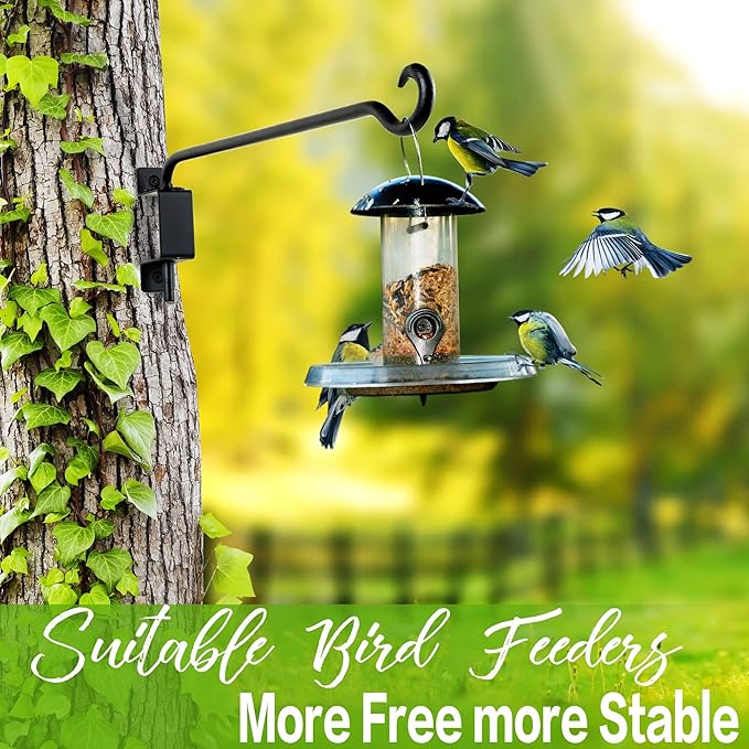 Qiang Ni Swivel Plant Hanger Bracket: Bird Feeder Hanger for Outdoor Wall Mount (12 - B, 12 Inch)