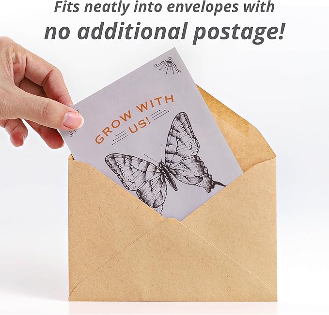 Bentley Seeds Grow with Us Pre Filled Butterfly Mix Seed Packets - 25 Individual Assortment Butterfly Mix Seed Packs for Party Favors Non-GMO Eco-Friendly Summer to Fall Gift - Outdoor Garden Seeds