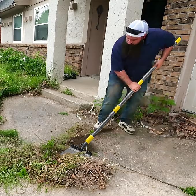 Garden Cleaning Shovel, Multifunctional Flat Shovel with 78 Inch Adjustable Length Ergonomic Handle, Gardening Scraper Shovel for Weeding, Ice Remove, Scraping…