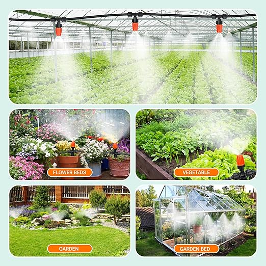 120FT Garden Watering System, Yomile New Quick-Connect Automatic Garden Watering Misting System, Blank Distribution Tubing, Saving Water Automatic Irrigation Equipment for Patio Lawn