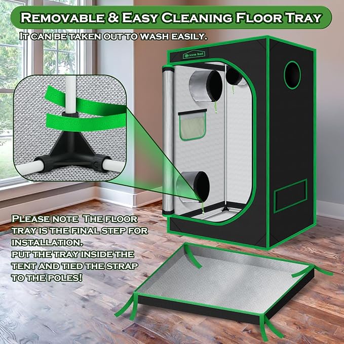Indoor Grow Tent for Plants 36"x60"x78" Mylar Hydroponic Grow Tents Indoor Grow Room for Plant Fruit Flower Veg with Removable Waterproof Floor Tray