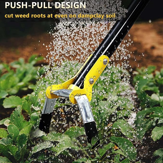 BsBsBest Scuffle Hoe Garden Tool, Stirrup Loop Stirrup Hoe with 72 Inch Adjustable Long Hand, Great for Weeds in Backyard,Vegetable Garden