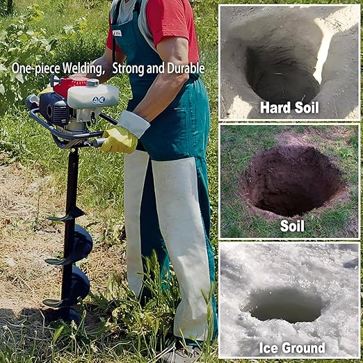 Heavy-Duty Earth Auger Drill Bit - 3" x 31.5" Post Hole Digger with Tungsten Carbide Tip for Fence, Tree Planting, Gardening & DIY Projects - Fits Most Common Auger Powerheads