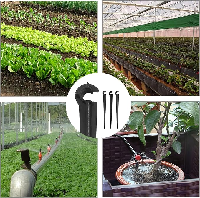 240 Pcs Irrigation Drip Support Stakes for 1/4 Inch Drip Tubing, Tubing Hose Holder for Vegetable Gardens, Plants or Flower Beds