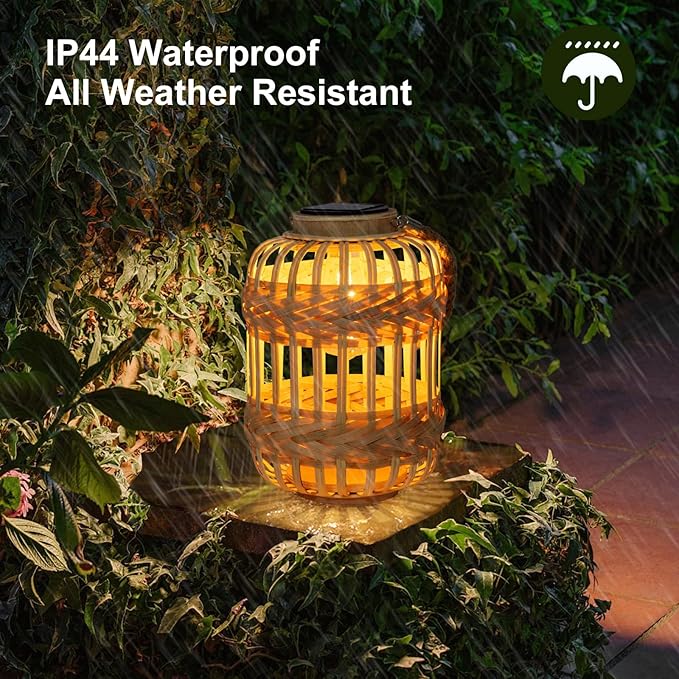 Solar Rattan Light - Outdoor Waterproof Solar Lanterns for Garden, Yard, Patio, Porch, Trees, Lawn, Pathway